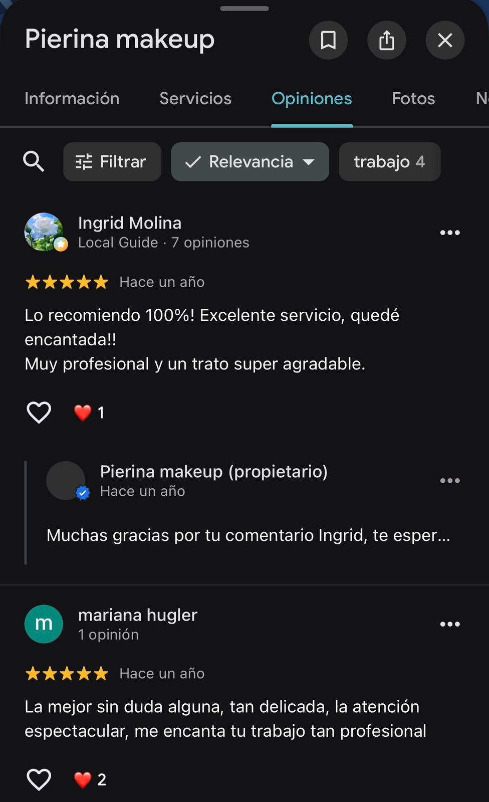 Testimonio clienta